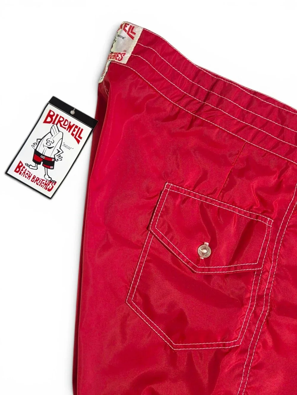Birdwell Beach Britches Deadstock Vintage Men’s 40 Board Shorts Red Swim Trunks